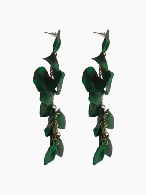 Серьги ассорти &laquo;Ветер&raquo;, грация, зелёные в золоте