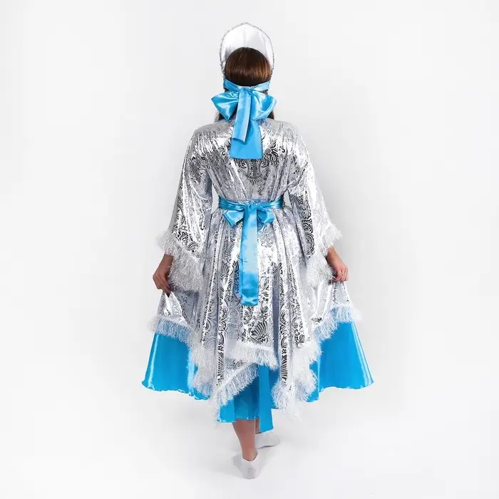 Карнавальный костюм «Зимушка», платье, кокошник, р. 46-48 Карнавальный костюм «Зимушка», платье, кокошник, р. 46-48