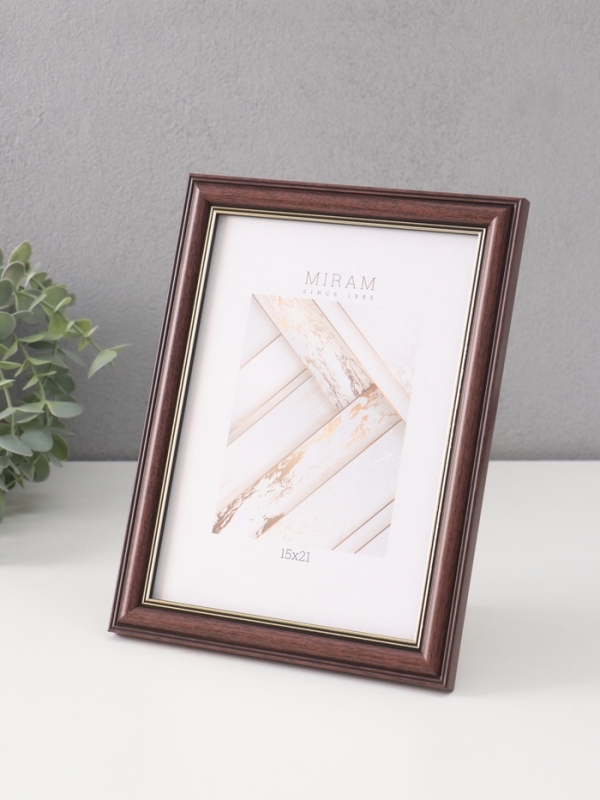 Фоторамка пластик Фоторамка пластик "МИРАМ" 15х21 см, коричневый