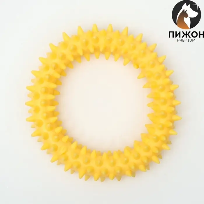 Плавающая игрушка для собак Пижон Premium &laquo;Колючки&raquo;, 11 см, вспененный TPR, жёлтая