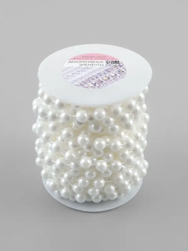 Жемчуг на нитях, 10 мм, 9&plusmn;1 м, белый