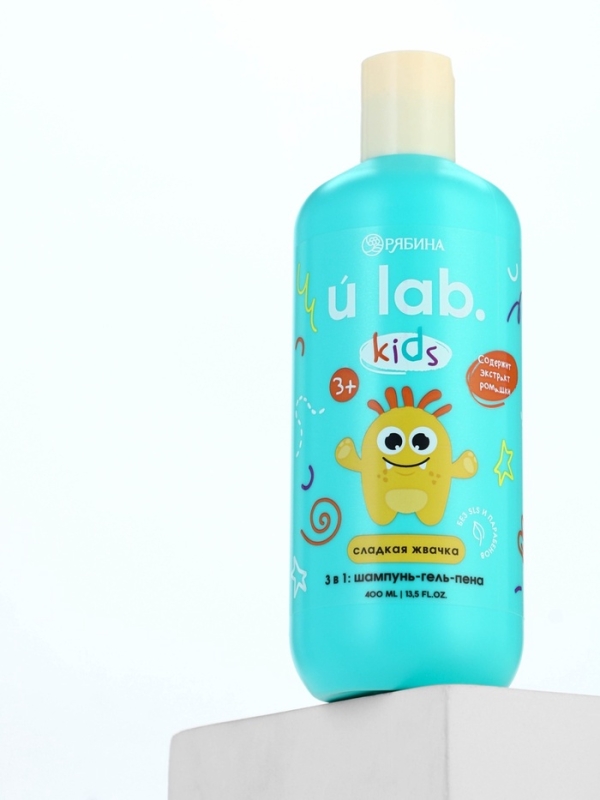 Детский шампунь-гель-пена 3в1 «Монстрики», 400 мл, аромат сладкая жвачка, ULAB Детский шампунь-гель-пена 3в1 «Монстрики», 400 мл, аромат сладкая жвачка, ULAB