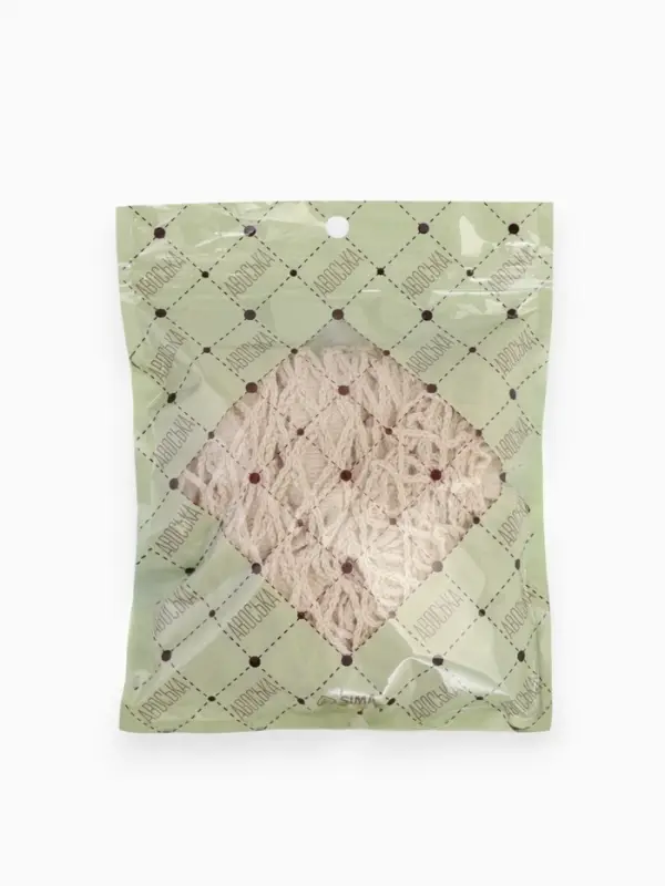 Сумка - авоська плетёная, клетка 1.5 см, бежевая