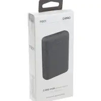 Внешний аккумулятор PERO PB01, 5000 мАч, 2 USB, 2.1 А, индикатор, чёрный