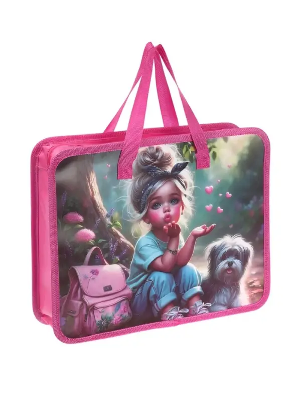 Папка с ручками &laquo;Милашка&raquo;, А4, пластиковая, 70 мм, 322&times;256 мм