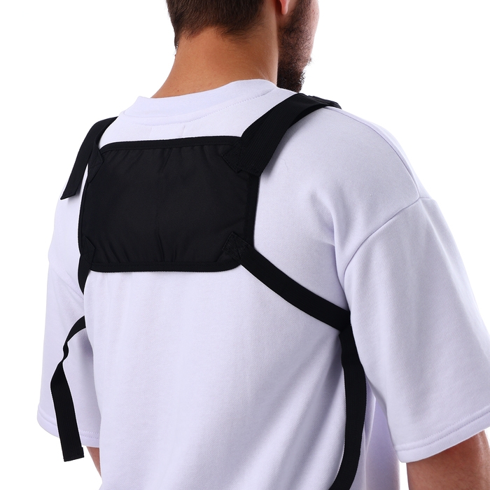 Сумка нагрудная на молнии, 2 наружных кармана, цвет чёрный Сумка нагрудная на молнии, 2 наружных кармана, цвет чёрный