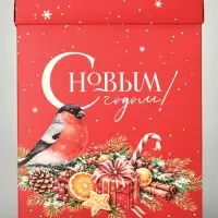 Коробка подарочная складная &laquo;Новогодний венок&raquo;, 18&times;23&times;14 см