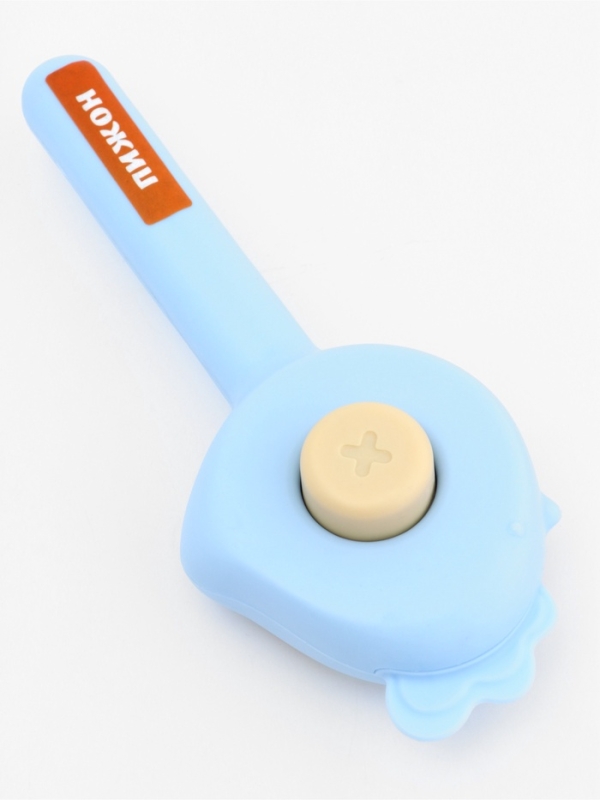 Пуходерка пластиковая Пуходерка пластиковая "Петушок" с самоочисткой, 8,7 х 22 см, голубая