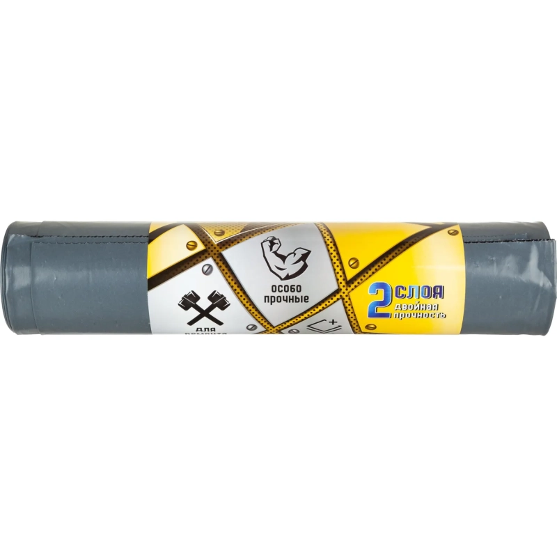 Мешки для мусора ПВД 300л 80мкм 5шт/рул серые 105х150см Титан