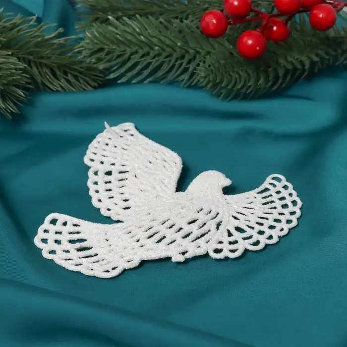 Ёлочные игрушки 3 шт. &laquo;Зимнее волшебство. Белая голубка&raquo; пластик, 10&times;11 см