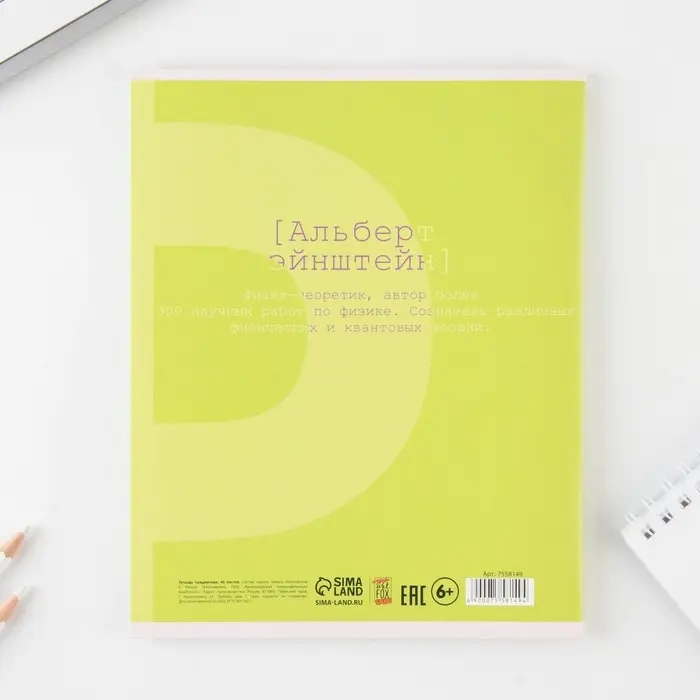 Тетрадь в клетку, предметная, 48 л.,на скрепке, А5 &laquo;ВЕЛИКИЕ ЛИЧНОСТИ. Физика&raquo;
