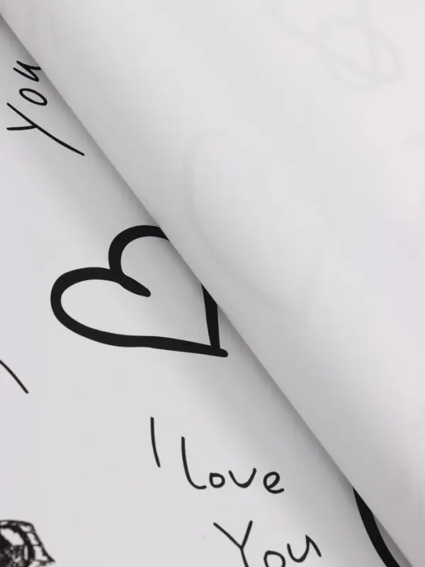 Пленка для цветов, "Бабочки и сердца", 57х57 см