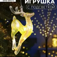 Ёлочная игрушка светодиодная &laquo;Олень&raquo;, 19&times;8 см, 5 LED, от батареек ААх2, свечение тёплое белое