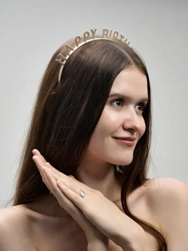 Ободок Ободок "Happy birtday" розовое золото