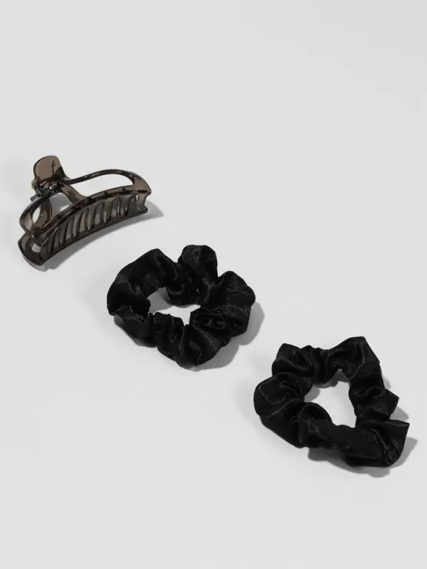 Мягкие бигуди &laquo;Волшебный локон&raquo;, 4 предмета: бигуди, резинки 2 шт., крабик, чёрные