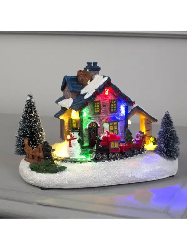 Светодиодная фигура &laquo;Рождественский поезд&raquo;, 12&times;17 см, 5 LED, от батареек AААх3, свечение мульти