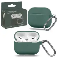 Чехол APods Pro Hang Silicon Сase с карабином Midnight Green