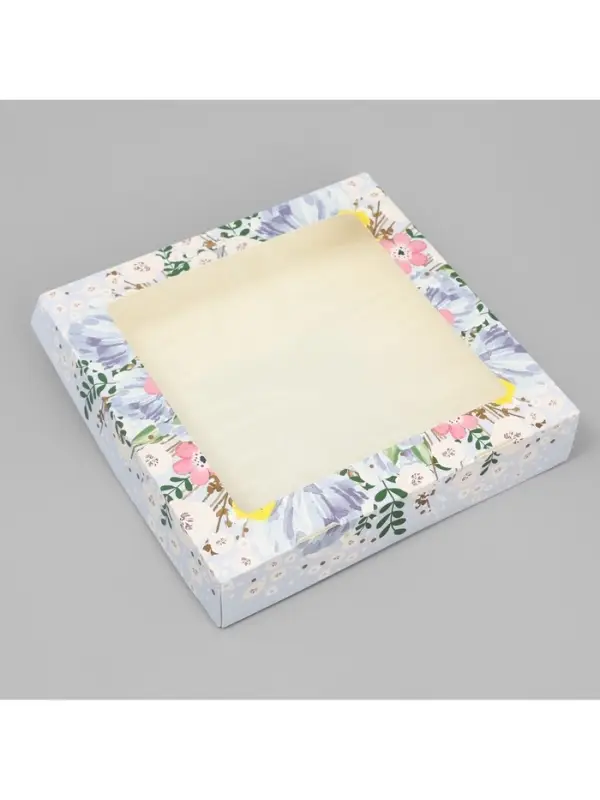 Кондитерская упаковка, коробка с ламинацией &laquo;Расцветай&raquo;, 20&times;20&times;4 см