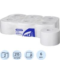 Бумага туалетная д/дисп Protissue 2сл белая цел 215м 6рул/уп_С352