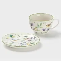 Сервиз чайный Доляна &laquo;Зелёный сад&raquo;, 12 предметов: 6 чашек 220 мл, 6 блюдец d=13 см, фарфор