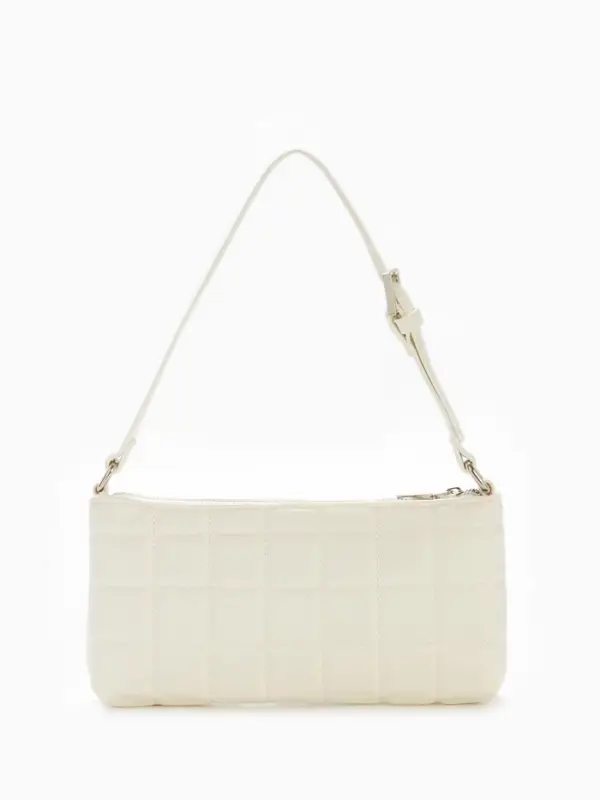 Сумка женская багет на молнии, 27&times;5&times;13 см, белая