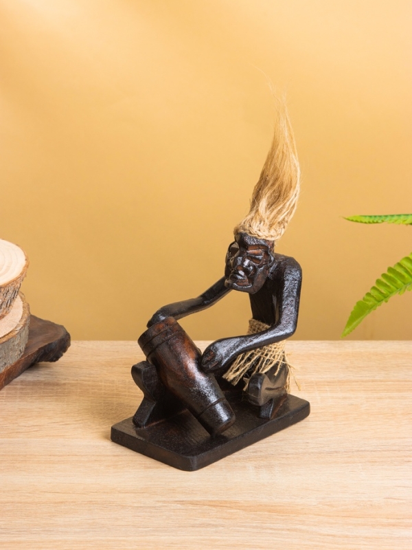 Сувенир Сувенир "Абориген музыкант" дерево, 12х8х14 см