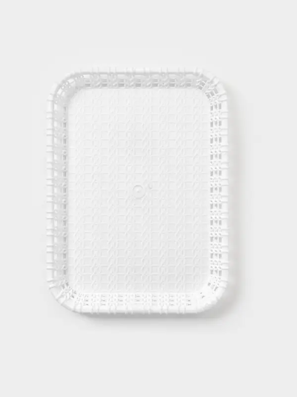 Поднос прямоугольный Доляна &laquo;Плетение&raquo;, 20.5&times;15&times;2 см, белый