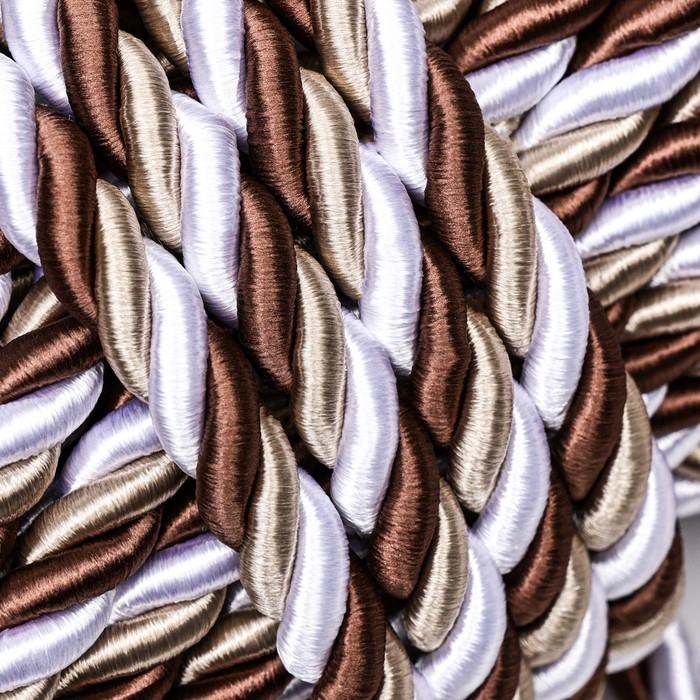 Шнур витой декоративный 12 мм без тесьмы №1.7, 25 м