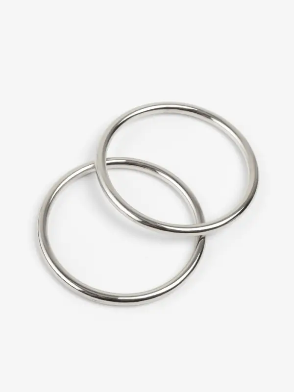 Кольцо литое TEIRA, для сумки, d=35/40 мм, набор 2 шт., 3.1 г, s=2.5 мм, цвет серебряный