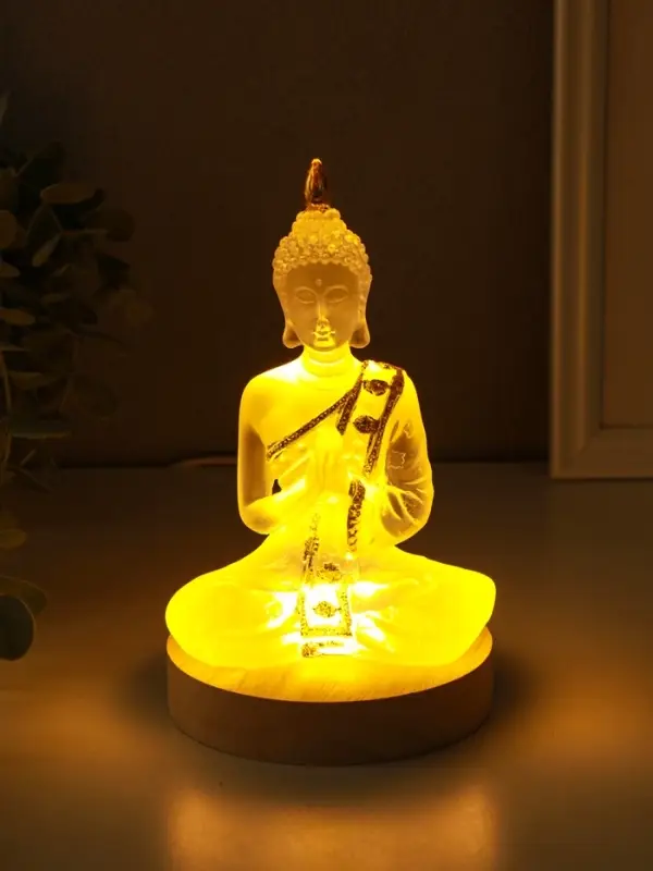 Сувенир полистоун свет "Будда Анджали Мудра - молитва" прозрачный 10х10х17,5 см