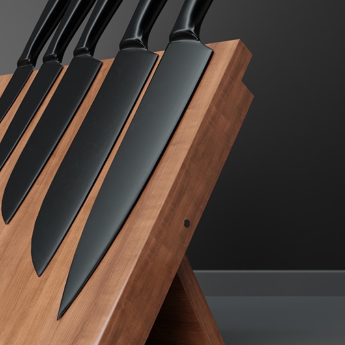 Держатель для ножей магнитный Magistro Tropic, 22×24 см, акация