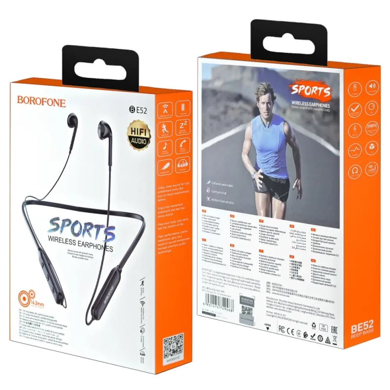 Наушники BE52 Bluetooth Sports черные Borofone