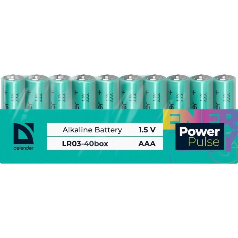 Батарейка DEFENDER алкалиновая LR03-40box AAA, бокс 40шт/уп PowerPulse