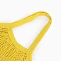 Сумка - авоська плетёная, ручка 12 см, клетка 1.5 см, жёлтая