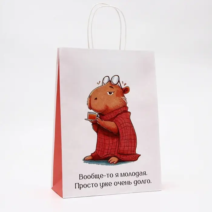 Пакет подарочный бумажный, «Молодая», 24×10.5×32 см