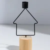 Подсвечник на 1 свечу &laquo;Домик&raquo;, d=2 см, металл, дерево, 9&times;5&times;17.5 см