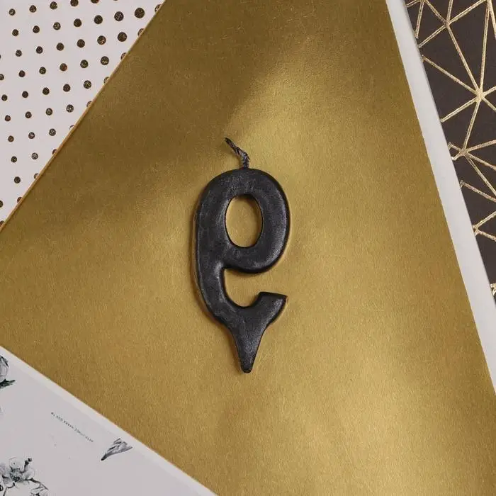 Свеча для торта, цифра &laquo;9&raquo;, чёрная, 3 х 6 см