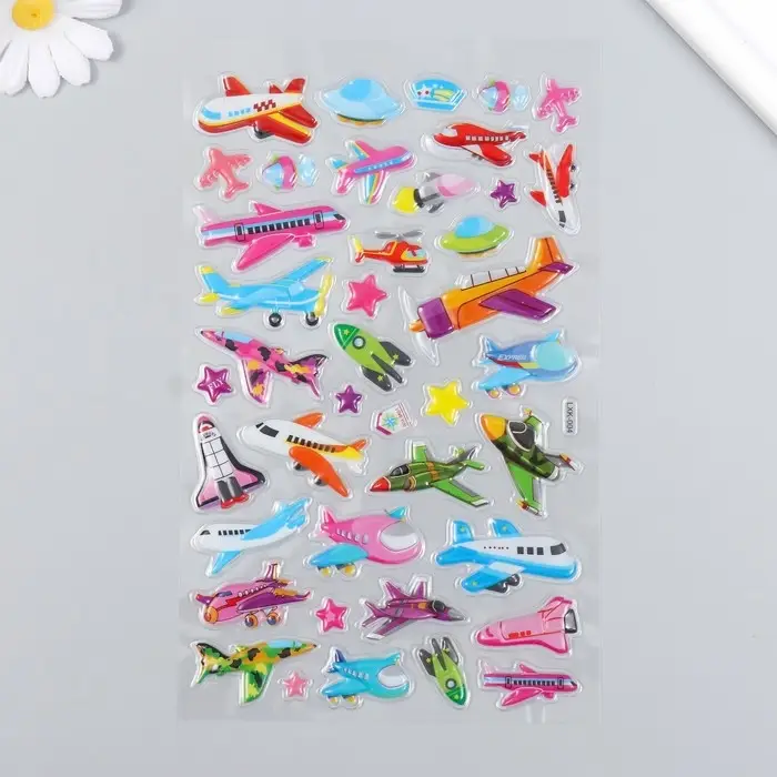 Объёмные наклейки для декора &laquo;Транспорт&raquo;, пластик, 14.5&times;22 см