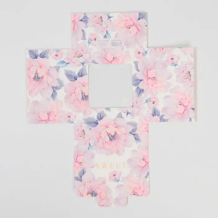 Коробка для шоколада, кондитерская упаковка, «Цветы», с окном, 10.2 х 1.4 х 10.2 см Коробка для шоколада, кондитерская упаковка, «Цветы», с окном, 10.2 х 1.4 х 10.2 см