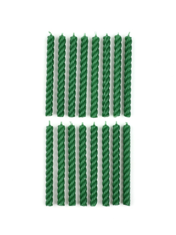 Свечи для торта, зеленые, 16 шт., 6,5 х 0,5 см Свечи для торта, зеленые, 16 шт., 6,5 х 0,5 см