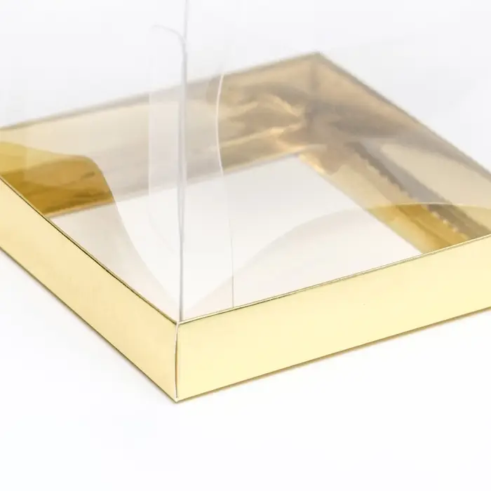 Коробка с PVC Мини &laquo;Золото&raquo; для цветов и подарков, 10&times;10&times;12 см