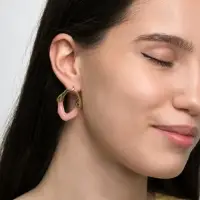 Серьги акрил &laquo;Сталактиты&raquo;, розовые в золоте