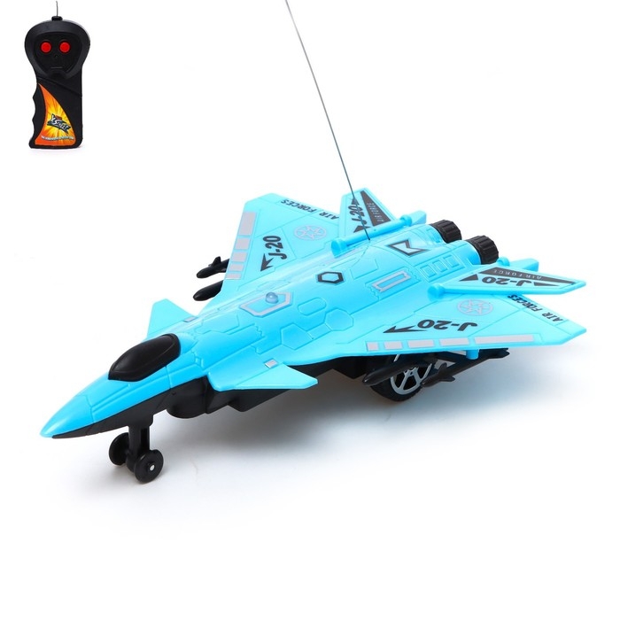 Самолет радиоуправляемый «Истребитель», работает от батареек, цвет синий Самолет радиоуправляемый «Истребитель», работает от батареек, цвет синий