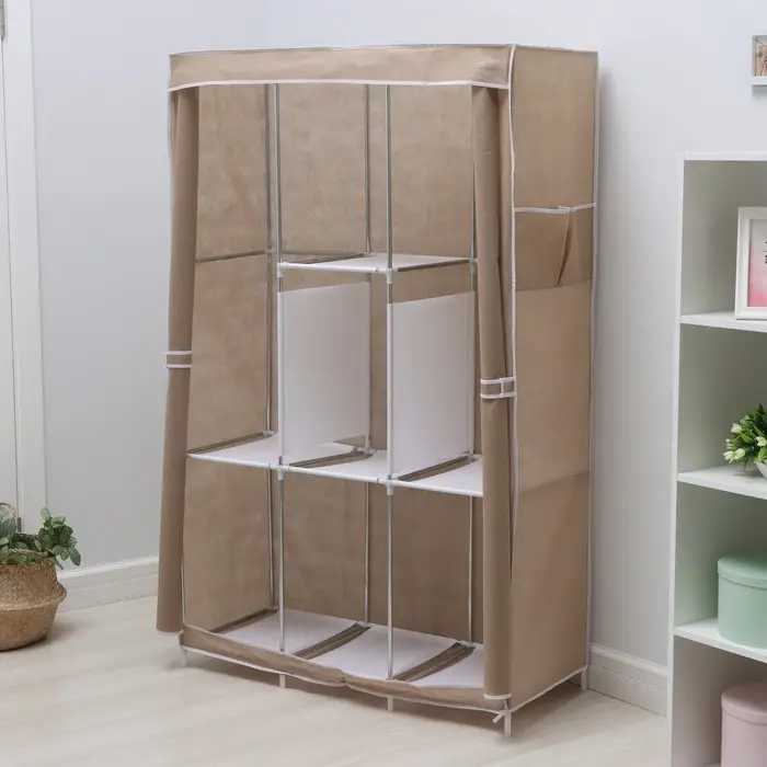 Шкаф тканевый каркасный, складной LaDо́m, 103&times;45&times;165 см, бежевый