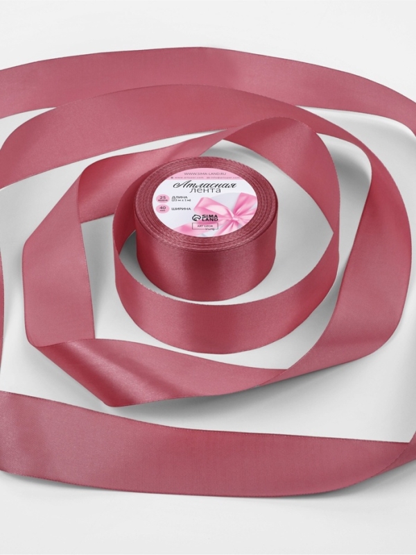 Лента атласная, 40 мм × 23 ± 1 м, цвет пурпурно-розовый №170 Лента атласная, 40 мм × 23 ± 1 м, цвет пурпурно-розовый №170
