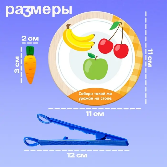 Набор для сортировки &laquo;Вкусная тарелка&raquo;, по методике Монтессори, 20 заданий, 3+