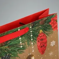 Пакет подарочный новогодний крафтовый «Снегири», L 31 х 40 х 11.5 см Пакет подарочный новогодний крафтовый «Снегири», L 31 х 40 х 11.5 см