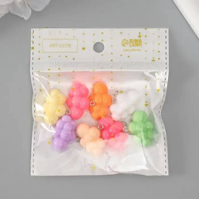 Подвеска для творчества пластик Подвеска для творчества пластик "Воздушное облако" МИКС 1,2х2,5х2,1 см