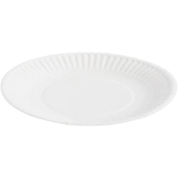 Тарелка одноразовая бум., d 170 мм, белая, КОМУС, 100шт./уп.10уп./кор