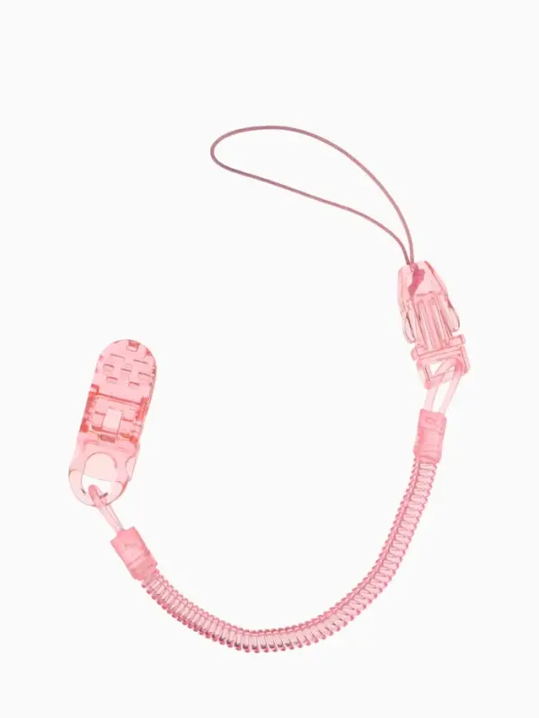 Держатель для соски - пустышки, пружинка, 2 шт., прозрачный, розовый, Крошка Я Держатель для соски - пустышки, пружинка, 2 шт., прозрачный, розовый, Крошка Я